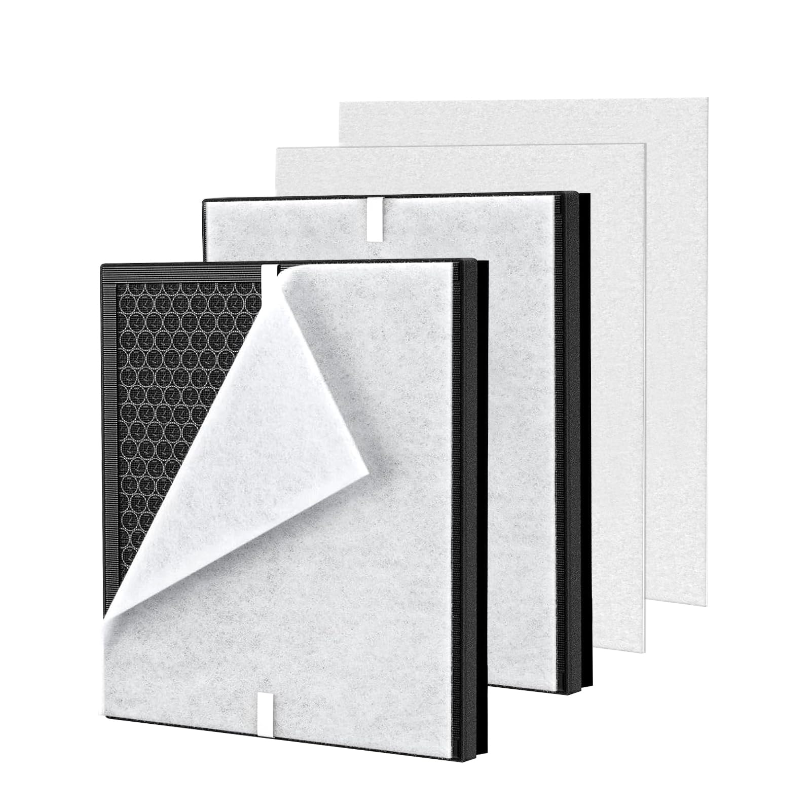 2Pack PR1 Air Filter Replacement Compatible with MOOKA PR1 Air Purifier for Home Large Room up to 2200sq.ft, Includes 4pcs Washable air Filters, Traps Pet Hair Dust Dander