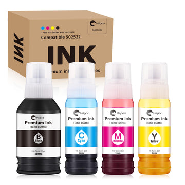 Hiipoo Compatible 502 T502 Refill Ink Bottles Replacement for ET-2750 ET2760 ET-2850 ET-2800 ET-3750 ET-3850 ET-3760 ET-4850 ET-2803 ET-4800 ET-3700 ET-15000 Printer