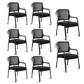 Klasika Desk Chair No Wheels with Adjustable Mesh Backrest, Arm Chair with Ergonomic Lumbar Support and Thickened Seats Cushion, Waiting Room