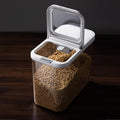 20-25 lbs Rice Dispenser with measuring spoon - 11.4Qt/12L Large Airtight Food Storage Rice Container for Cereal, Flour - BPA-Free PET, Slim Space-Saving