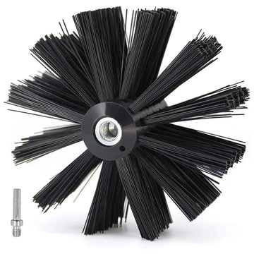 6 Inch Dryer Vent Cleaner Brush Head, Duct Cleaning Brush with 3/8” Hex Shaft Drill Attachment for Dryer Vent Cleaning, Fireplace, Chimney Washing, Compatible with Standard M8 Flexible Rods