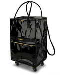Reusable Grocery Bag on 5 Wheels, Foldable Rolling Tote Bag with Handle and Zipper Cover, Heavy Duty Shopping Cart for Laundry, Market & Travel (Black2, Medium_67L)