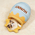 Honey Pot Cat Cave Bed - Covered Cat Beds for Indoor Cats with Removable & Washable Cushion, Enclosed Kitten Puppy Hut, Cute Kitty Hideaway for Small Cats Dogs and Pet Breeds