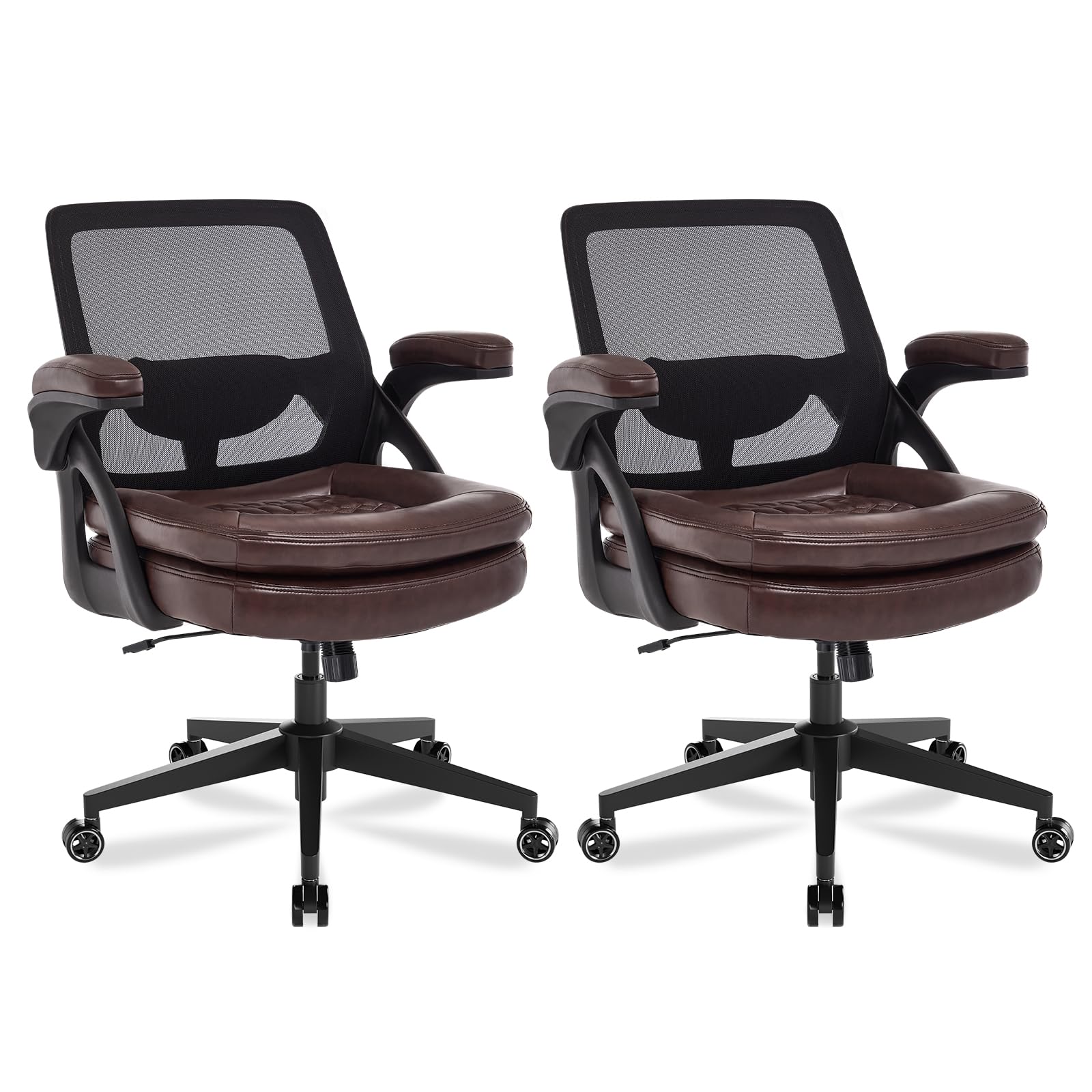Beryth Big and Tall Office Chair, 500lbs Heavy Duty Ergonomic Mesh, Brown, 2BOX