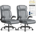 Office Chair-executive High Back Breathable Big and Tall Office Chair Flip-up Armrests Lumbar Support-ergonomic Leather Rolling Swivel Chair