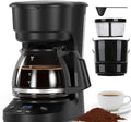 Electactic 5 Cup Programmable Drip Coffee Maker, 24H Delay Brew, 2H Keep Warm & Auto Shut Off, Pause & Serve, Reusable Filter, Glass Coffee Pot, Small Coffee Machine for Home Office