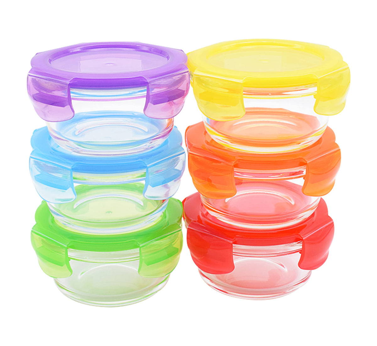 8oz Glass Food Storage Containers with Airtight BPA-Free Lids 6 Pack, 1 Cup Small Glass Freezer Containers for Sauce, Sides, Meal Prep - Reusable & Dishwasher Microwave Fridge Freezer Safe