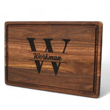 Refine Kitchenware Walnut Cutting Board with Juice Groove – Personalized Engraved Wood Cutting Board, Large 18x12 or XL 24x18, Made in USA, Custom Wedding & Housewarming Gift