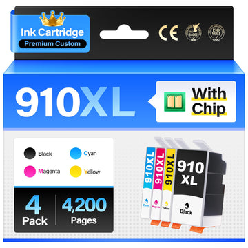 910XL Ink Cartridges Combo 4-Pack High Yield Replacement for HP 910XL 910 Ink Compatible with HP OfficeJet 8010 8020 Pro 8030 8015e 8025e 8028 8035 8018 8022e Printers Black Cyan Magenta Yellow
