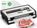 FRESKO Automatic Vacuum Sealer for Food, Hands-Free Operation Food Sealer, Continuous Seal 50 Bags in 20 Mins, Built-in Cutter & Roll Storage, Powerful Suction for Meal Prep & Bulk Food Storage