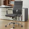 Seanail Office Desk Chair Leather, Conference Room Chairs with Wheels, Modern Executive Computer Guest Chairs with Arms., Grey