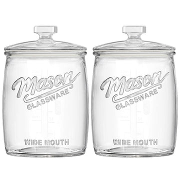Dwbligt 2 Pack Cookie Jar, 1 Gallon Glass Jar with Airtight Lids for Flour