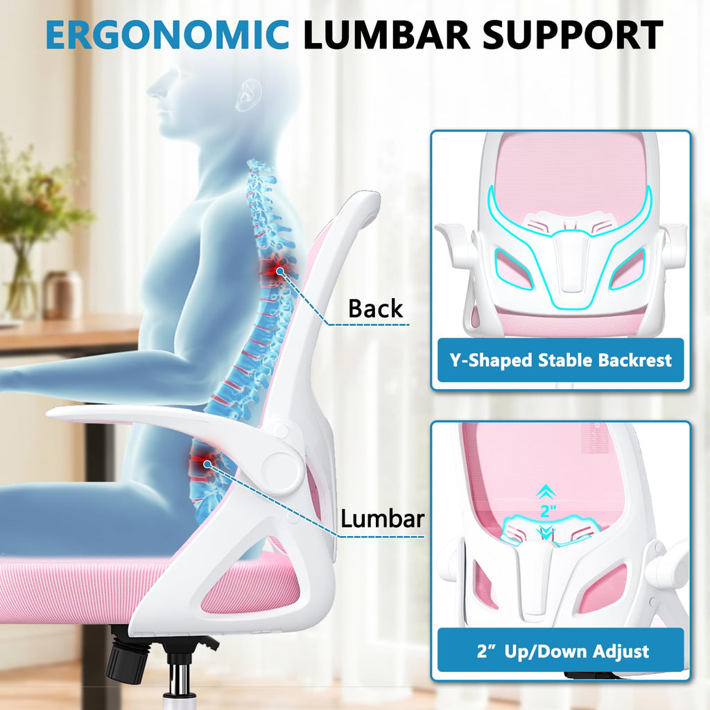 Kensaker Drafting Chair Tall Office Chair, Ergonomic Standing Desk Chair with Adjustable Foot Ring and Flip-up Armrests, Mesh Computer Chair