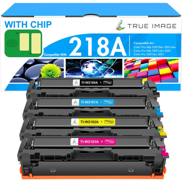 218A Toner Cartridges 4 Pack for HP 218 218X W2180A 3301fdw 3301sdw 3301 | Compatible for HP Color LaserJet Pro MFP 3301fdw 3201dw 3301sdw 3301cdw 3301 3201 Printer Ink with Chip High Yield B/C/Y/M