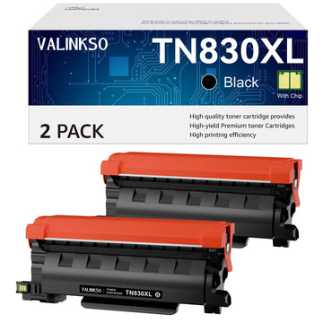TN830XL Toner for Brother Printer Compatible for Brother TN830XL TN830 TN-830XL TN830XL/V/R for HL-L2460DW DCP-L2640DW MFC-L2820DW HL-L2405W MFC-L2807DW MFC-L2900DW Printers (2 Black)