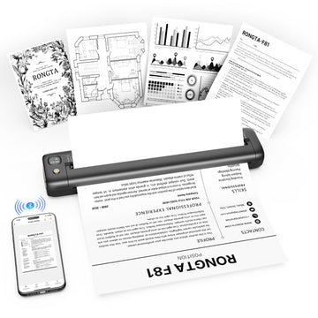Rongta Portable Printers Wireless for Travel, Bluetooth Mobile Printer, Thermal Inkless Printer for School/Office/Home Use, Compatible with Android,iOS & Laptop (Gray)
