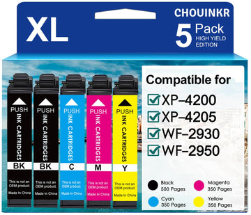 Remanufactured Replacement for Epson 232XL Ink Cartridge Combo Pack 232 XL with Expression Home XP-4200 XP-4205 WF-2930 WF-2950 (2 Black Cyan Magenta Yellow, 5 Pack)