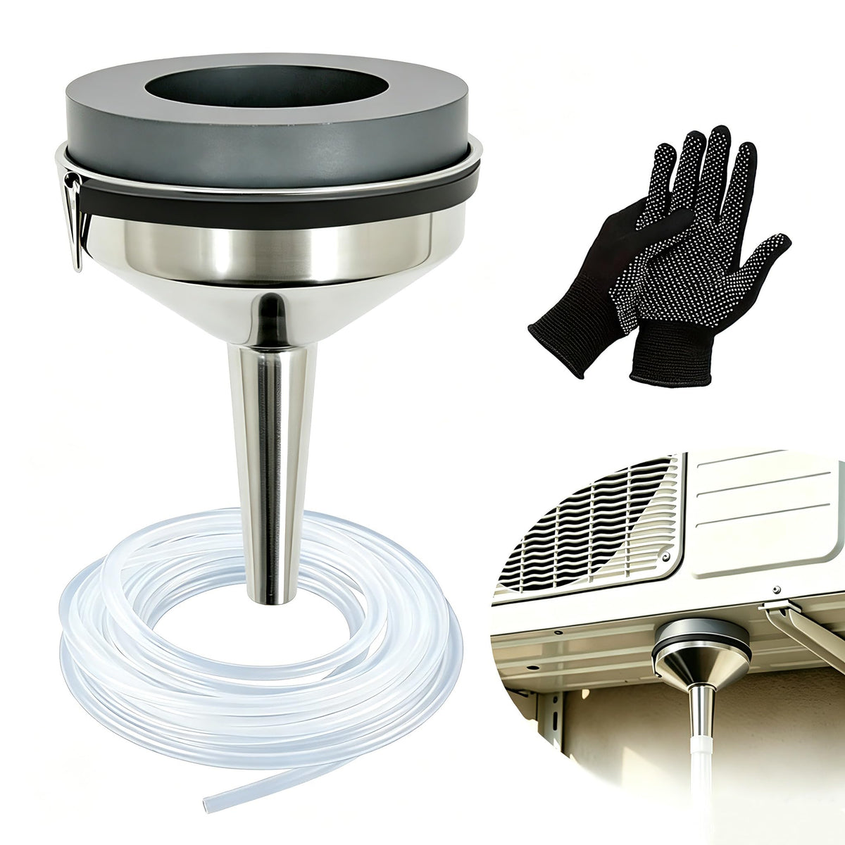 9Ft Magnetic Window Air Conditioner Drain Kit,Air Conditioner Drain Hose Kit-Universal for Window,Mini Split & Portable AC