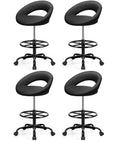 Stella Mia Ergonomic Drafting Chair for Standing Desk, Swivel Rolling Stool, 4 Pack, Black