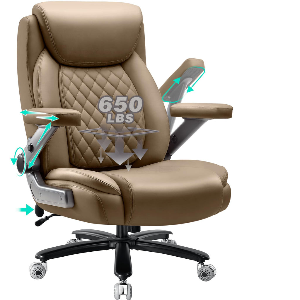 Indulgear 600lbs Reclining Heavy Duty Office Chair with Foot Rest, Big and Tall Office Chair with Pocket Spring Cushion, Large High Back with