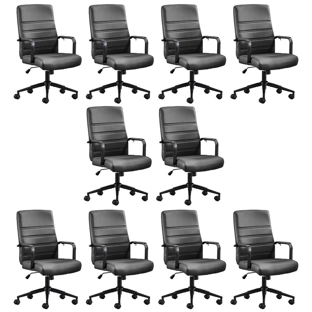 Office Desk Chair, Leather Conference Room Chairs with Wheels, Modern Executive Office Chairs Adjustable Height, Ergonomic Swivel Rolling