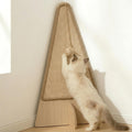 Corner Cat Scratcher–26in Tall Cat Scratching Post, Space Saving Leaning Cat Tree Protects Furniture, Multi-Level Solid Wood with Natural Sisal, Wall Corner Cat Scratch Post for Indoor Cats