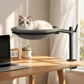 Cat Desk Bed - Sturdy Cat Bed for Desk with 360° Rotating & Adjustable Height, Elevated Cats Nest Perch for Desk, Grey
