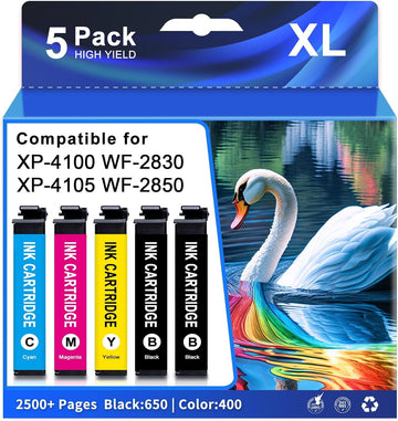 MC SUPRINT Reman Ink Cartridge Replacement for Epson 212 Ink Cartridges | 212XL Ink Cartridges Combo Pack for Epson Printer XP-4100 XP-4105 WF-2830 WF-2850 Upgraded Chip Black Color Home Use 5PK
