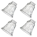 Glass Covers for Ceiling Fan, Glass Shade Replacement for Light Fixture, 4 Pack Glass Globes Clear Water Ripple for Wall Sconce Vanity Lighting Chandelier Pendant Light, 2 1/8" Fitter