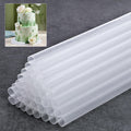 50 Pcs Cake Dowel Rods - 9.5" Long 0.4" Diameter Plastic Straws Cake Dowels for Tiered Cakes, Cake Supports Cake Tier Stacking Kit