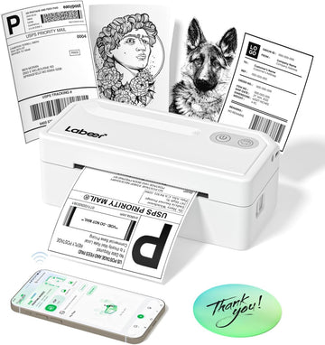 Labeer Bluetooth Thermal Shipping Label Printer, Wireless 4x6 Label Printer for Small Business, Compatible with iPhone, Android, Windows, Mac & Chromebook?White