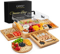 Charcuterie Board with Lid – Large Bamboo Cheese Board Set with Utensils & Drawers – Housewarming, Wedding Gifts for Couples, Serving Tray with Cover (Black)