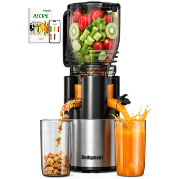 Godspeeds Juicer Machines, 5.8" Large Feed Chute Cold Press Juicer