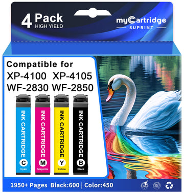 myCartridge SUPRINT Remanufactured Ink Cartridge Replacement for Epson 212XL 212 Ink Cartridges Combo Pack Work with XP-4100 XP-4105 WF-2830 WF-2850 Printers (Black Cyan Magenta Yellow)
