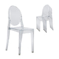 Techni Home Ghost Chairs, Stackable Acrylic Event Chairs, Set of 4, Clear, 14.5” W x 20” D x 35.5” H