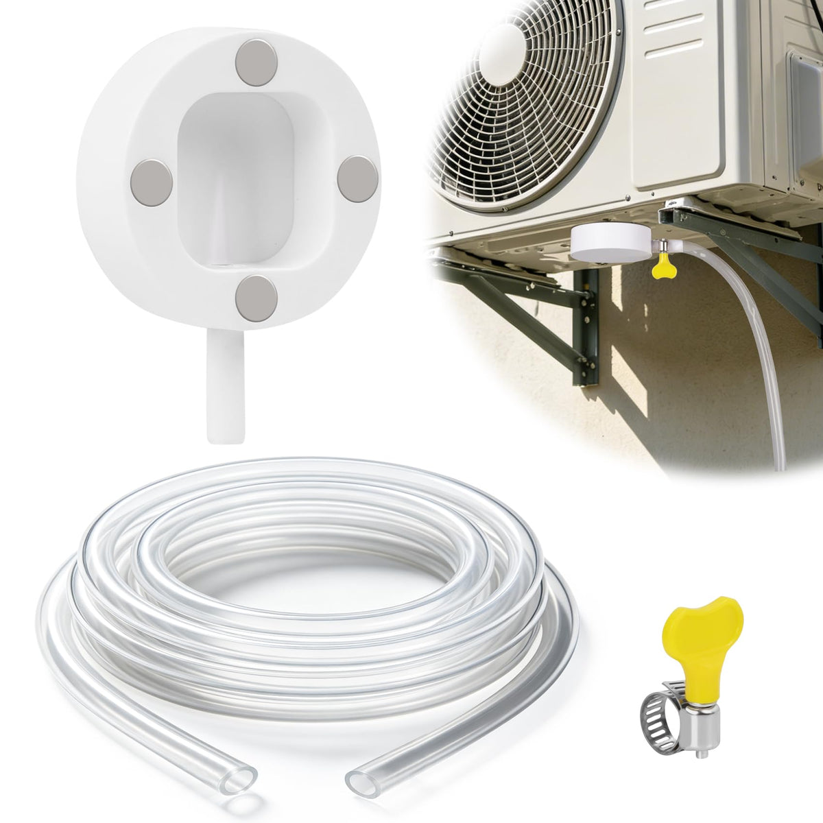 DAMAH Magnetic Window AC Drain Kit, 12Ft Condensate Hose with Funnel Connector, for Window Air Conditioner and Mini Split Units