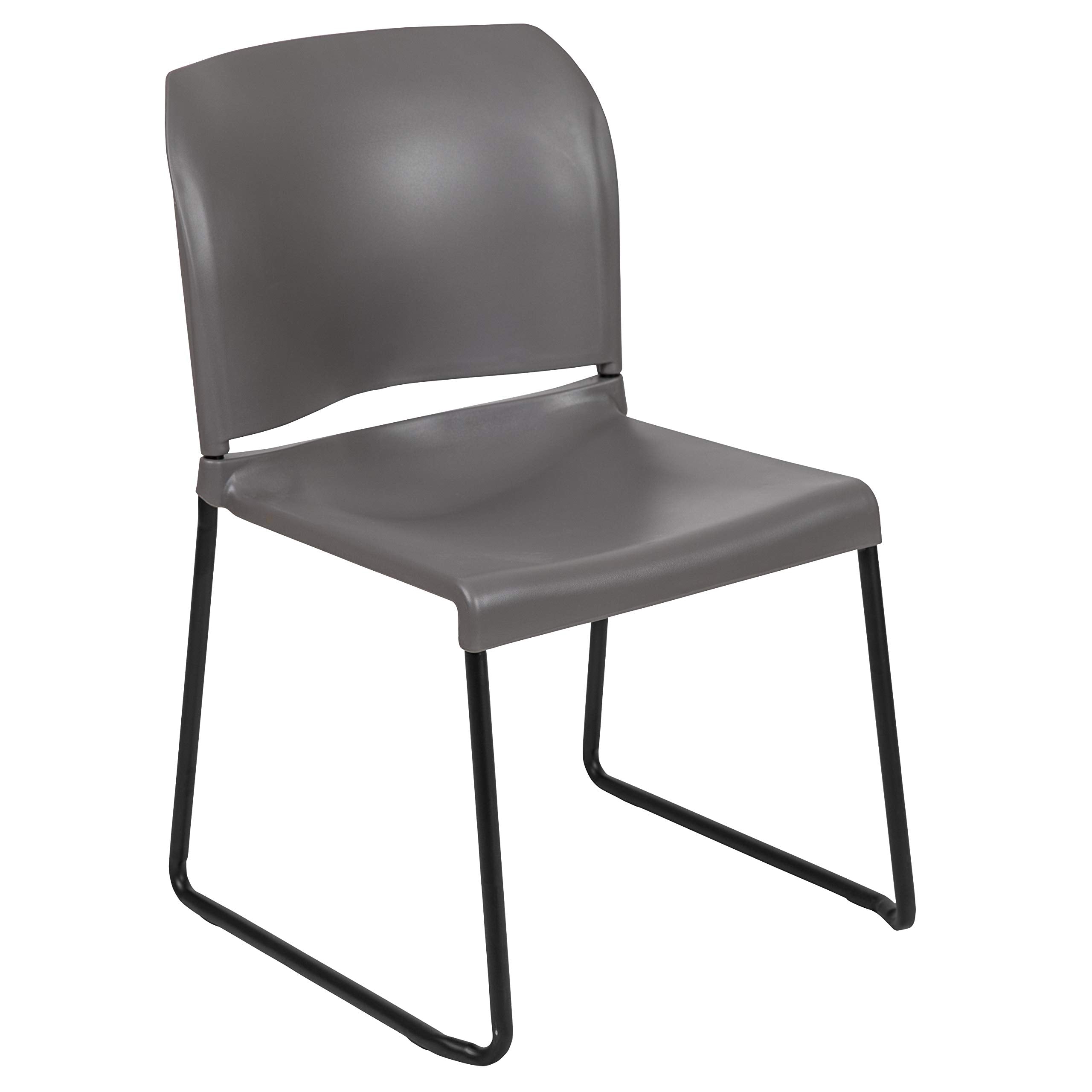 Flash Furniture Hercules Stack Chair, Black, Set of 1, Grey