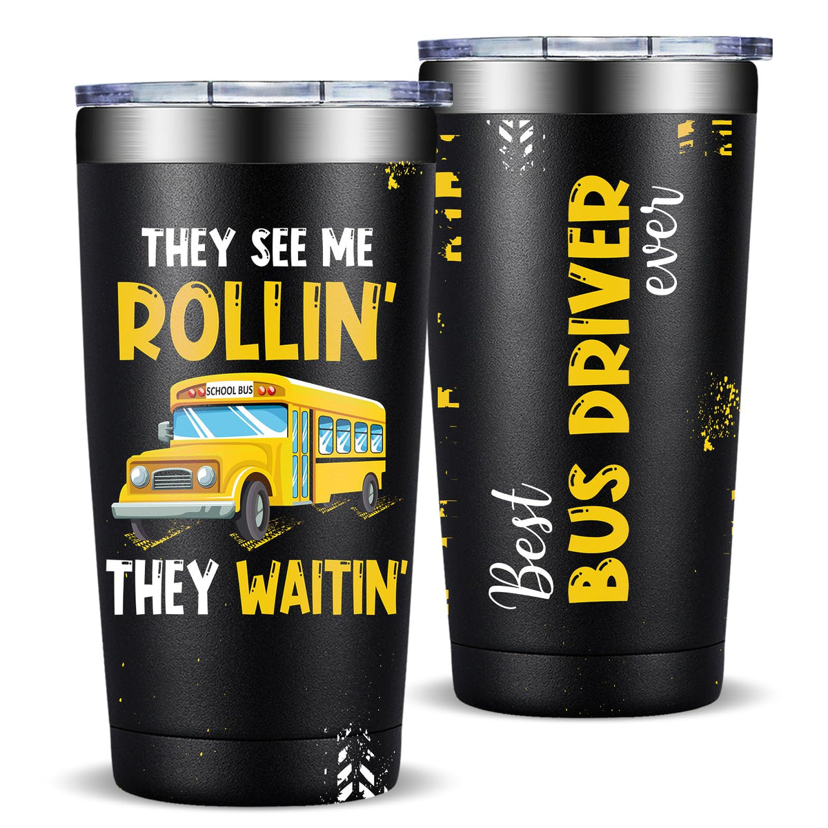 Fufandi Bus Driver Gifts - Bus Driver Appreciation Gifts for Men Women - School Bus Drivers Gift, Christmas Back To School Cup - Tumbler Cup 20oz