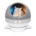 HOVONO Smart Heated Cat Bed, Climate-Controlled Cooling Cat House with Adjustable Temperature, 5 Soothing Sounds, Quiet Cozy Indoor Cat Cave for Kittens/Small Cats