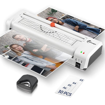 Buyounger Laminator Machine, A3 Laminator Machine with 30 Laminating Sheets, 13 Inch Laminating Machine with Built-in Paper Cutter & Corner Rounder, Thermal and Cold 11X17 for Home School Office