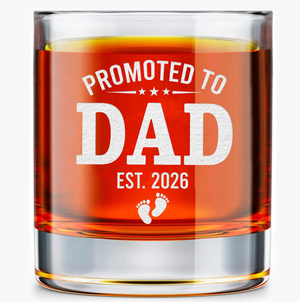 New Dad Gifts - First Father Day Gifts for First Time Daddy To Be, Expecting Boy Girl Father - Baby Shower Gifts for Men - Promoted to Dad 2026 10oz Whiskey Rock Glass