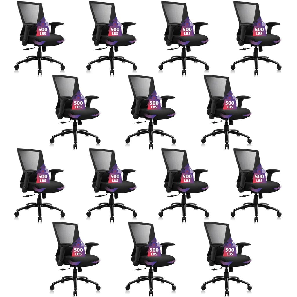 Clatina Big and Tall Office Chair Heavy Duty Ergonomic Desk Chair 500lbs with Flip-up Arms & Wide Thick Seat Cushion Home Executive Swivel Mesh