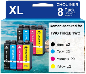 Remanufactured Replacement for Epson 232XL Ink Cartridges | Compatible for Expression Home XP-4200 XP-4205, Workforce WF-2930 WF-2950 (8-Pack 2 Black, 2 Cyan, 2 Magenta, 2 Yellow)