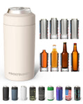 Frost Buddy Universal Can Cooler - Fits all - Stainless Steel Can Cooler for 12 oz & 16 oz Regular or Slim Cans & Bottles - Stainless Steel (Buttercream)