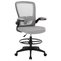 Bestoffice Drafting Chair Tall Office Chair Standing Desk Chair with Lumbar Support Height Adjustable Armrest Footrest Mid Back Swivel Rolling