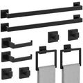10-Pieces Matte Black Bathroom Accessories Set, 24 Inch Bathroom Hardware Set, SUS304 Stainless Steel Bath Towel Bar Set, Towel Racks for Bathroom Wall Mounted