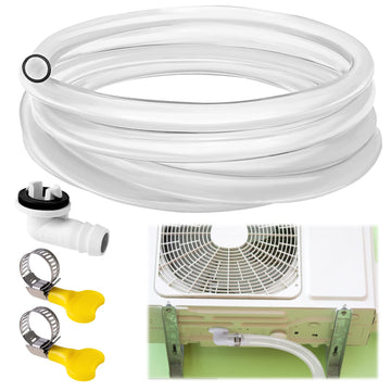 10ft Universal Air Conditioner Drain Hose, Portable AC Drain Hose Elbow Fitting(3/5 inch),Window Air Conditioner Drain Kit for Window AC and Mini Split Units (1 Pack)