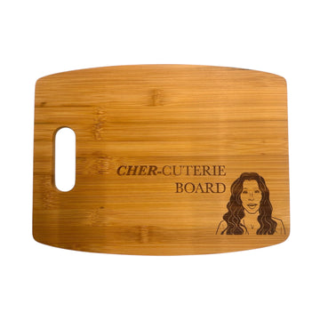 Cher Inspired Cher-cuterie Small Bamboo Cutting Board - Funny Kitchen Gift