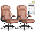 Office Chair-executive High Back Breathable Big and Tall Office Chair Flip-up Armrests Lumbar Support-ergonomic Leather Rolling Swivel Chair