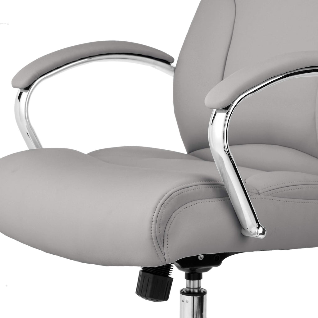 Basics Executive Desk Chair with Easy Assembly, Adjustable Height, 275lb Capacity, Wide Oversized Cushion, 29.13"d X 25.2"w X 43.11"h, Grey